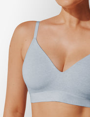 Topaz Heather Seamless Cloud Cotton Wireless Bra - Thirdlove Women
