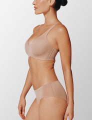 Taupe Thermoregulating TempSync™ Wireless Plunge Bra - Thirdlove for sale