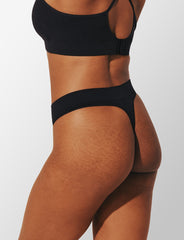 Black Dust Seamless Cloud Cotton Thong - Thirdlove sale