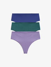 Blue, Green Stripe & Purple Stripe High Waist Thong 3 Pack Box - Thirdlove for sale