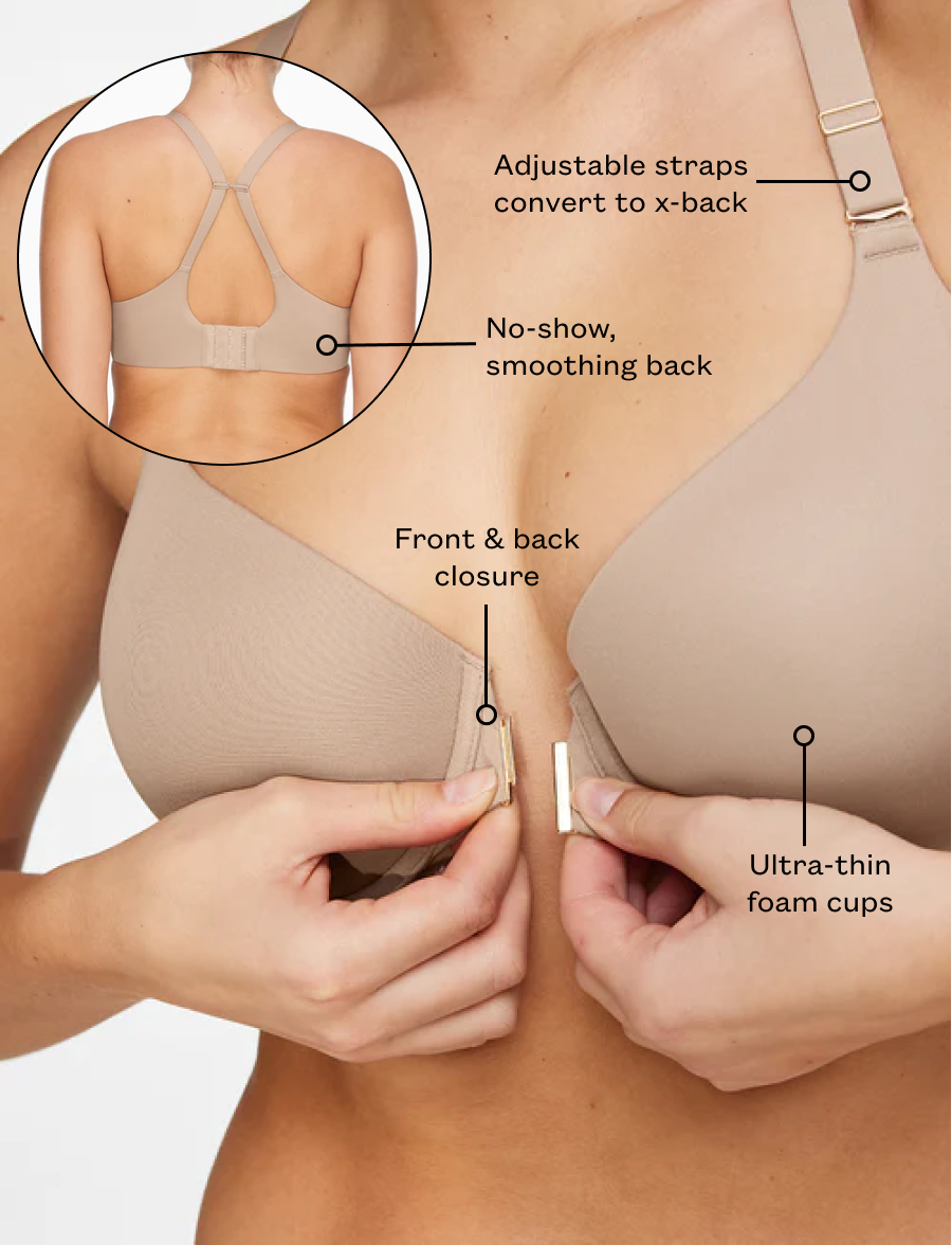 Taupe ComfortStretch Front Close T-Shirt Bra - Thirdlove Women
