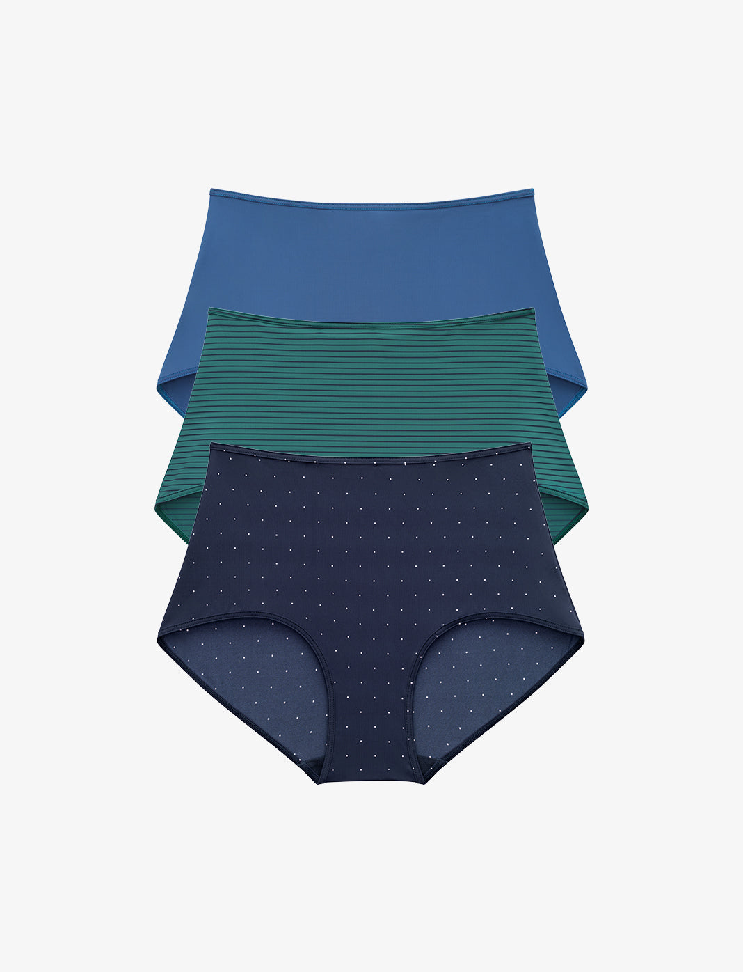 Blue, Green stripe & blue dot Brief 3 Pack Box - Thirdlove Women