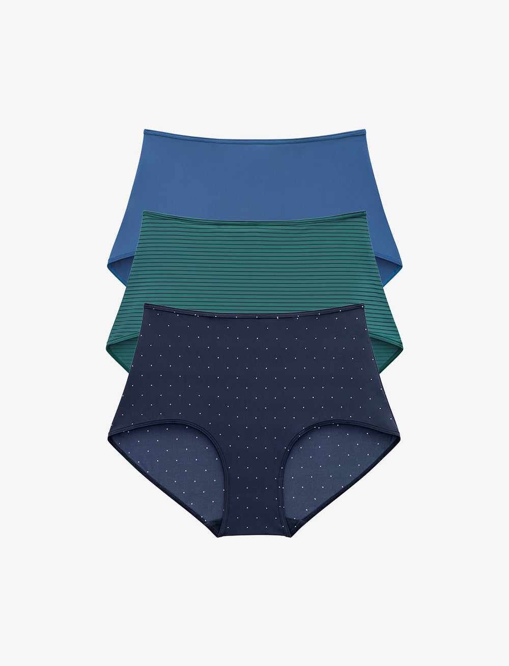 Blue, Green stripe & blue dot Brief 3 Pack Box - Thirdlove Women