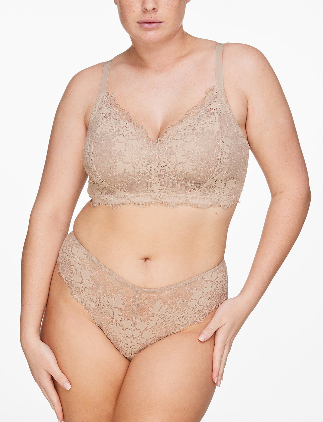 Taupe All Day Lace Wireless Bra - Thirdlove discount