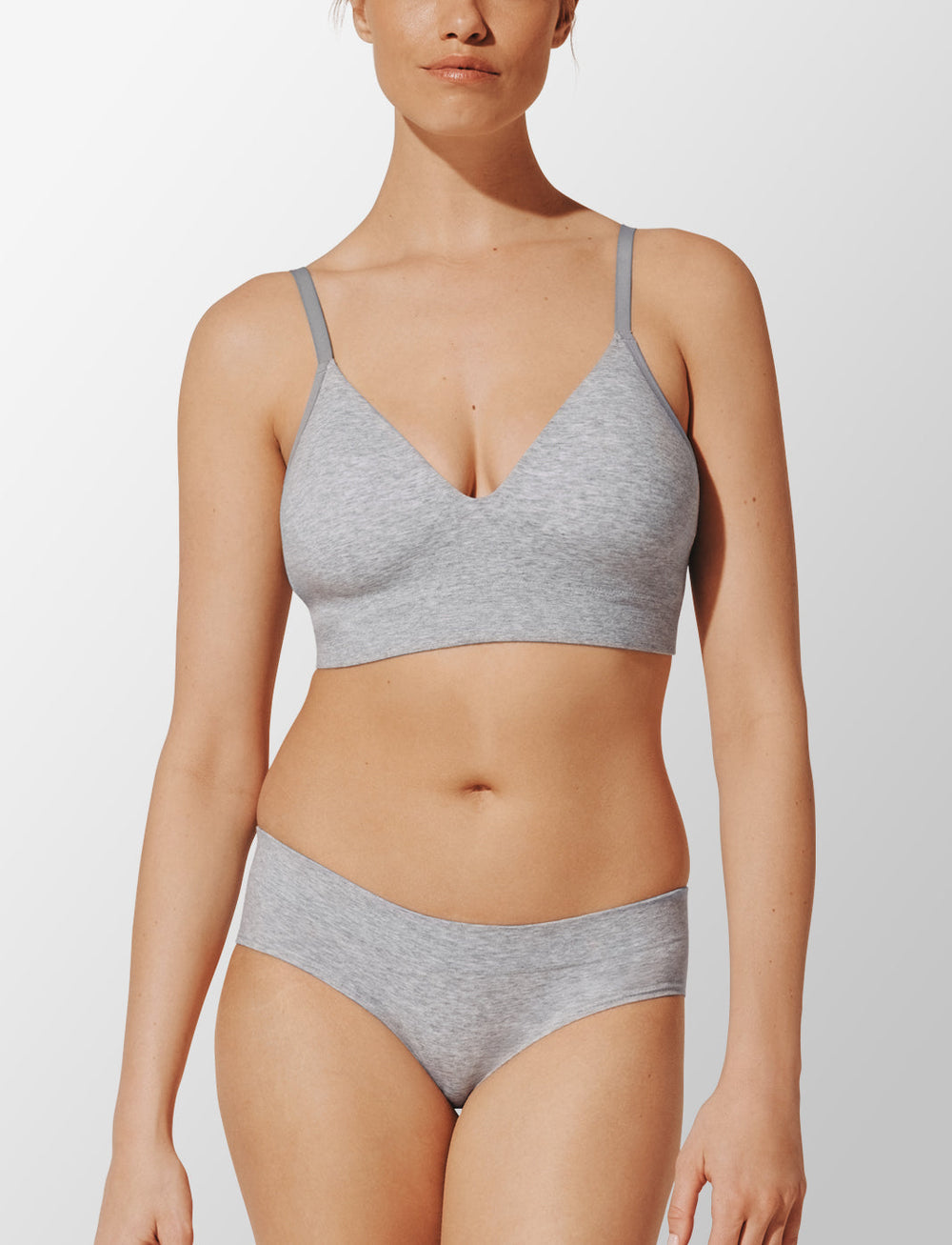 Heather Gray Seamless Cloud Cotton Wireless Bra - Thirdlove Women