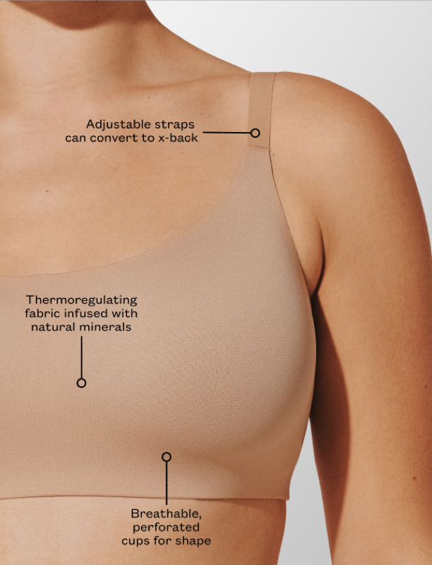 Taupe Thermoregulating TempSync™ Wireless Bra - Thirdlove online