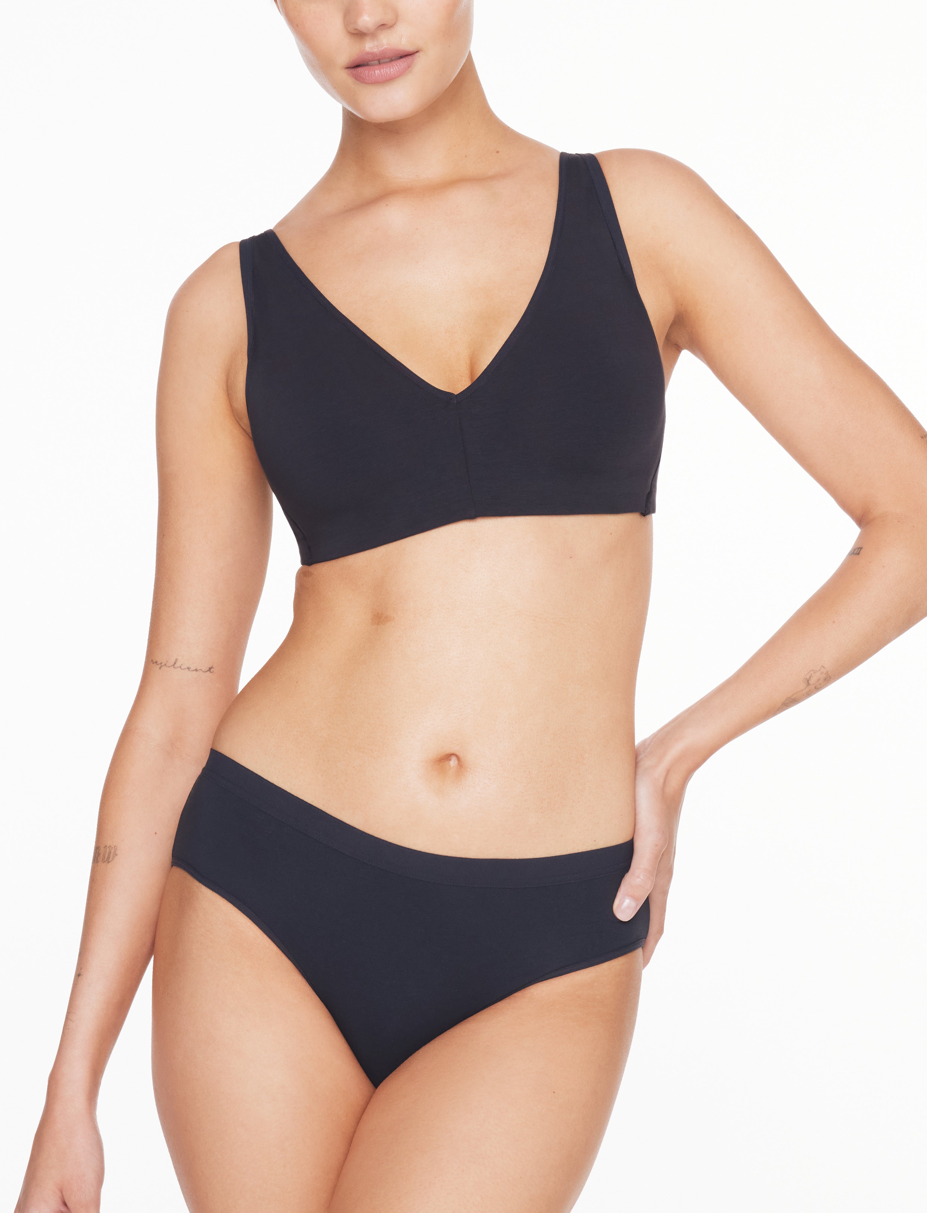 Black Organic Cloud Cotton Wireless Bra - Thirdlove Women