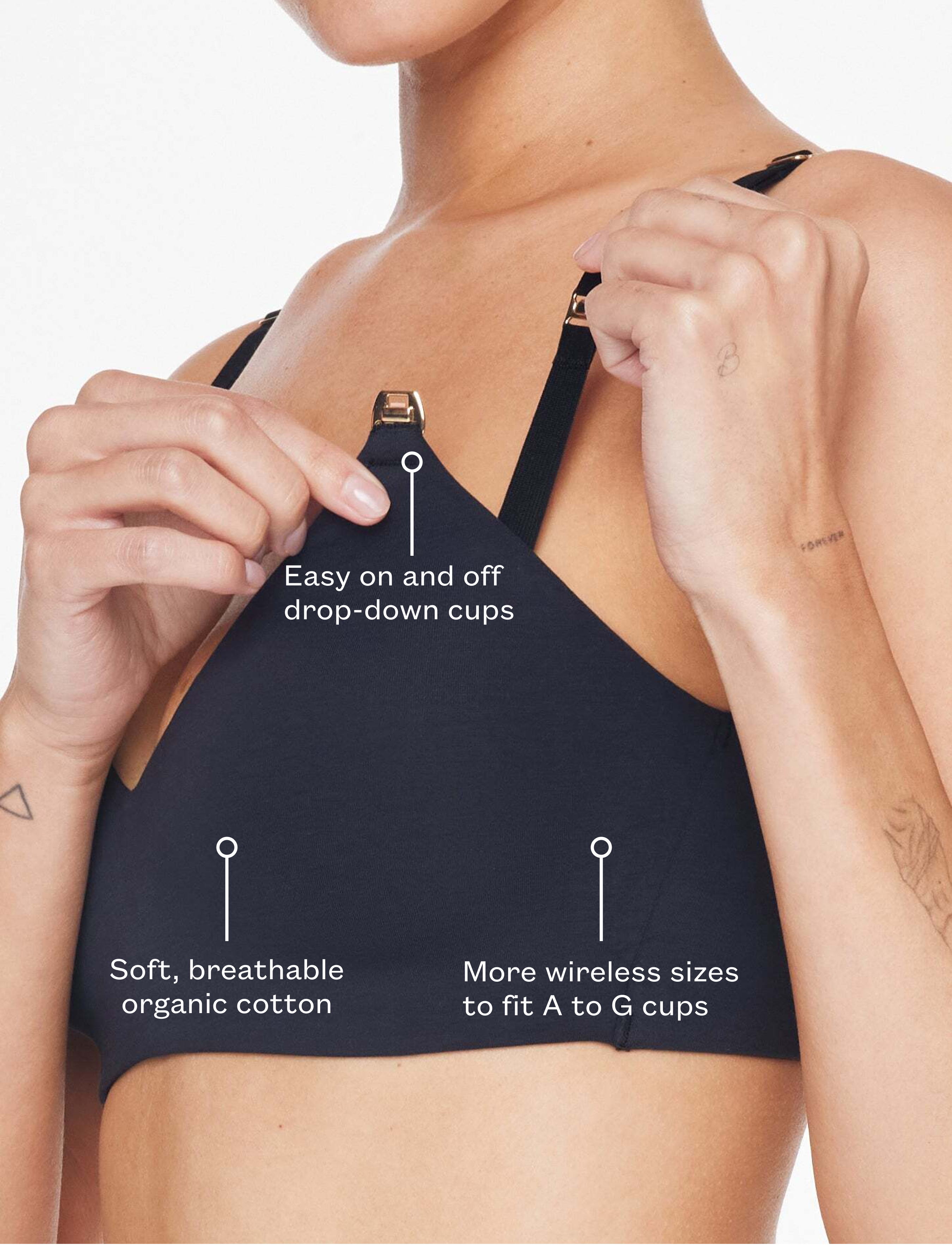 Black Organic Cloud Cotton Wireless Nursing Bra| Thirdlove - Thirdlove sale