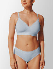 Topaz Heather Seamless Cloud Cotton Wireless Bra - Thirdlove Women