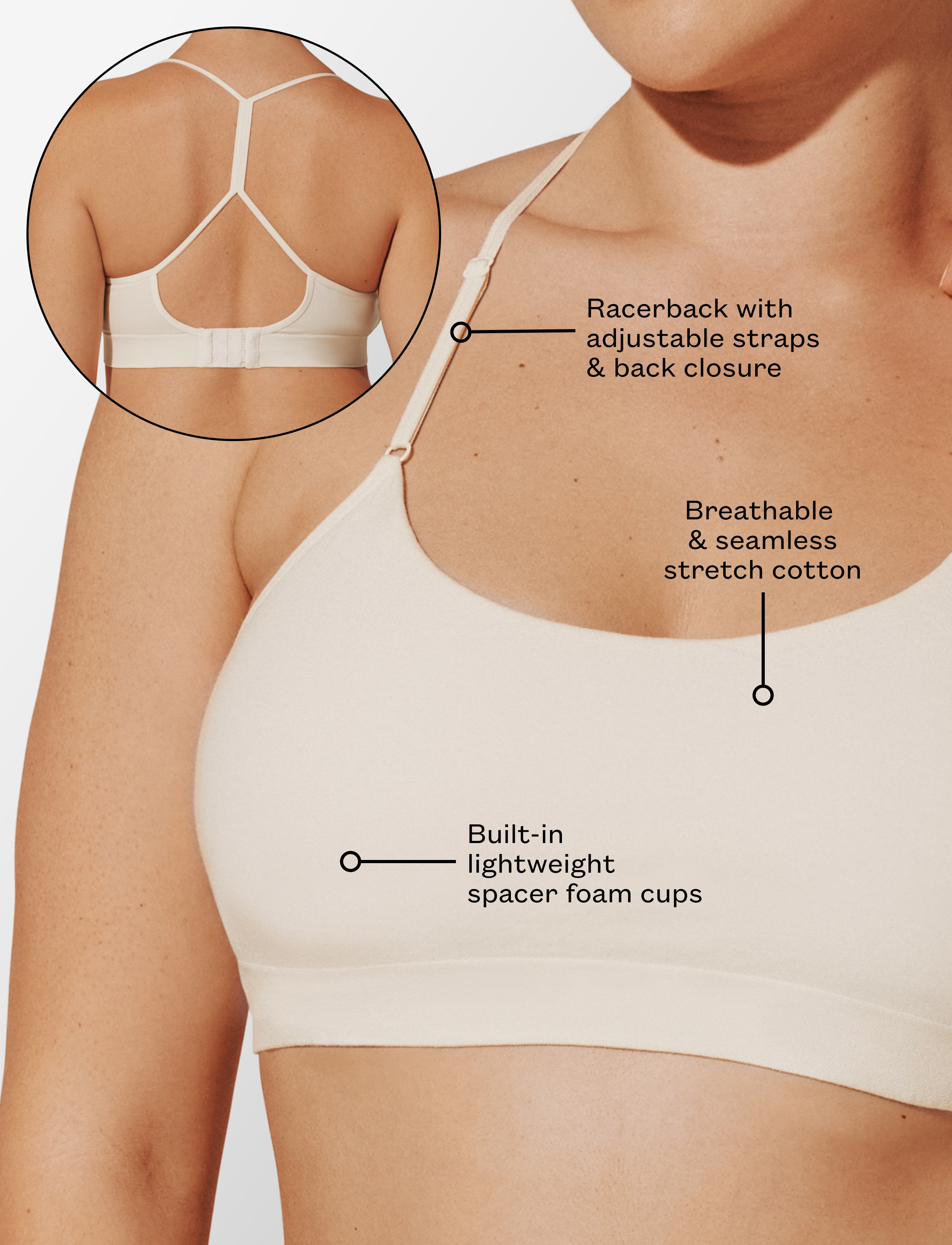 Sea Salt Seamless Cloud Cotton Wireless Bralette - Thirdlove for sale