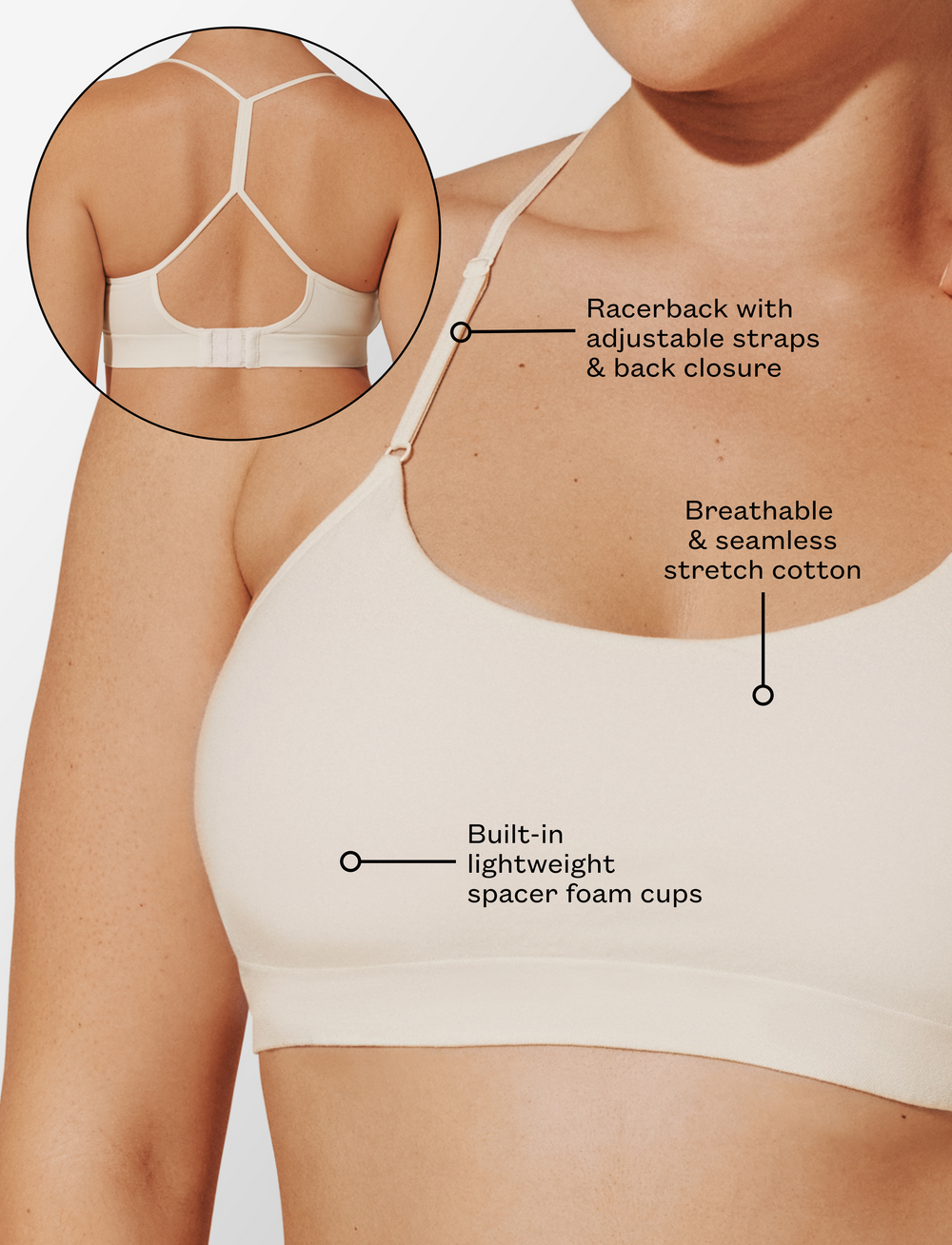 Sea Salt Seamless Cloud Cotton Wireless Bralette - Thirdlove for sale
