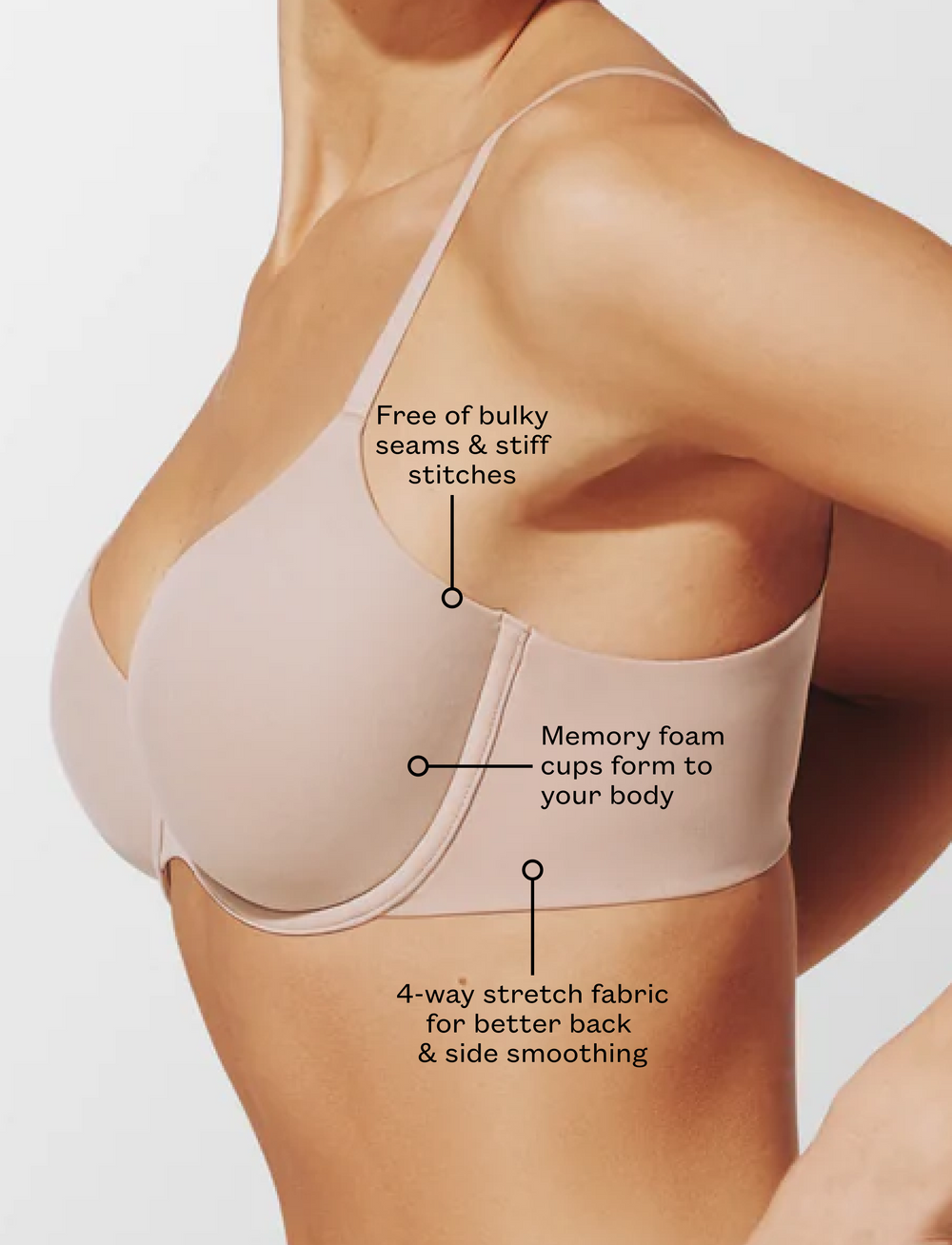 Taupe ComfortStretch Back Smoothing T-Shirt Bra - Best Back Smoothing & Side Smoothing Bras For All Sizes - Thirdlove near me