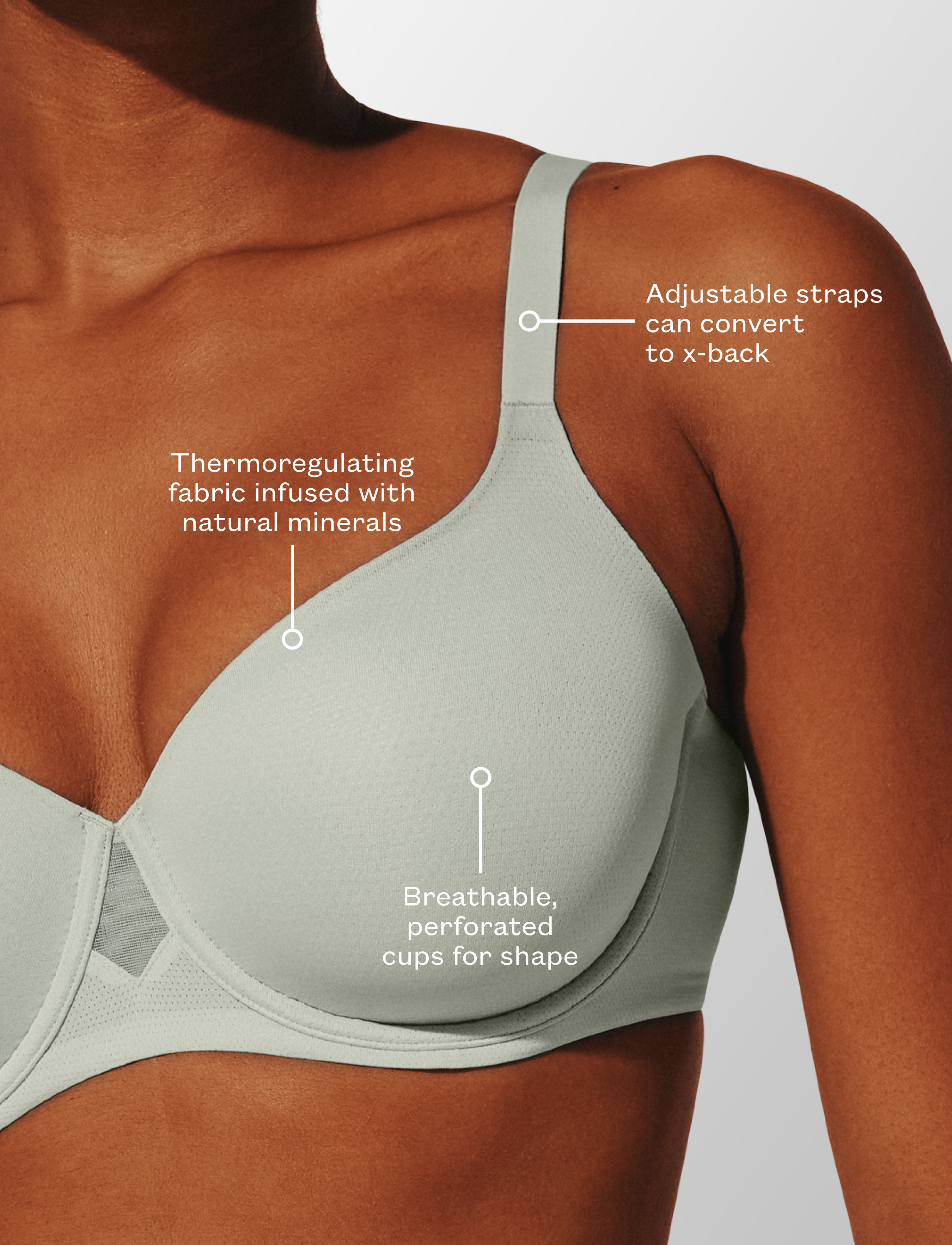 Thermoregulating Wireless Cooling Bra in Air - Cooling Bra For Menopause in Grey - Thirdlove US