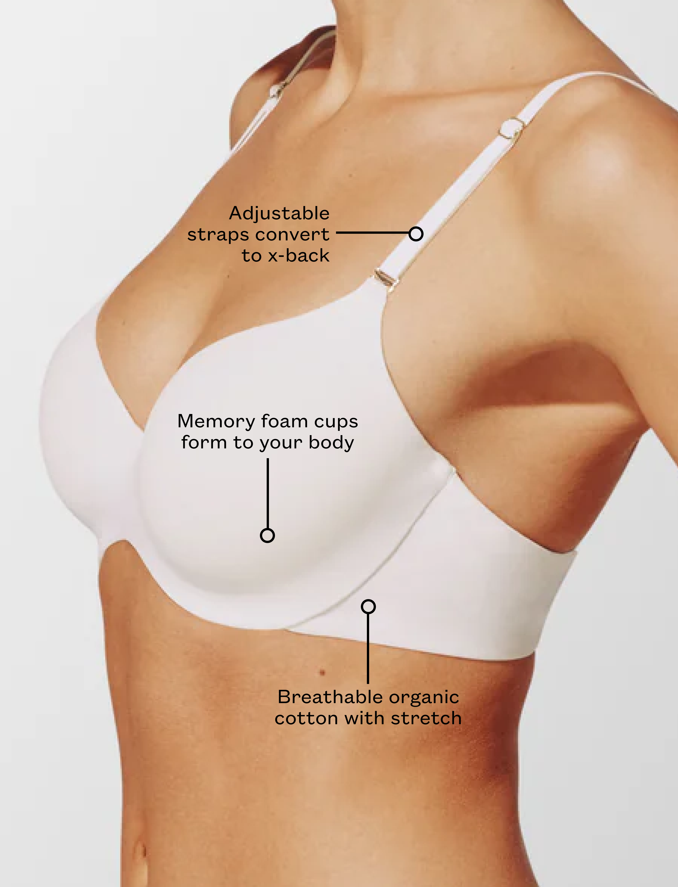 Black Organic Cloud Cotton T-Shirt Bra - Thirdlove discount