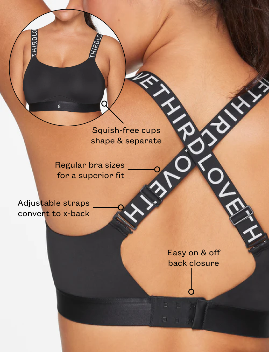 Black Kinetic Adjustable Sports Bra - Thirdlove near me