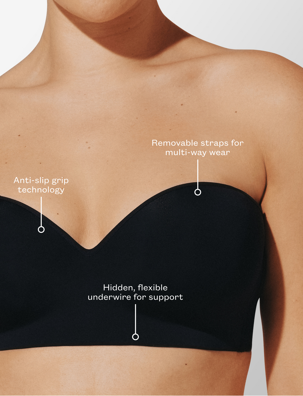 Black Strapless Bra No-Slip Strapless Bra for Large & Small Busts - Thirdlove discount