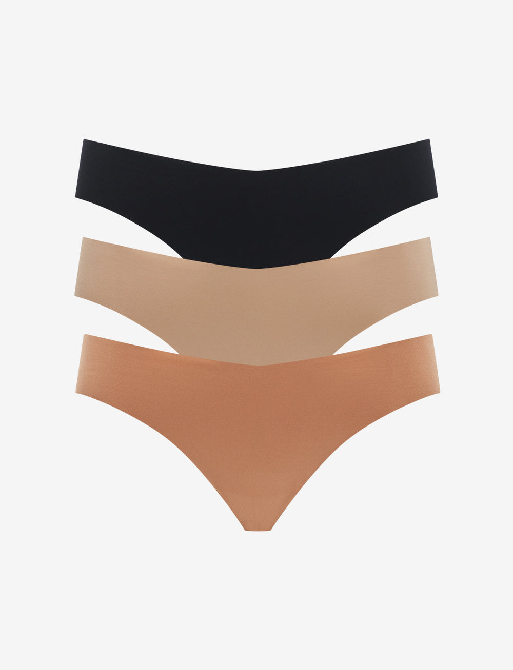 Black, Taupe & Mocha ™ No-Show Thong - 3 Pack - Thirdlove Women
