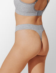 Sea Salt & Heather Gray Seamless Cloud Cotton Thong - 2 Pack - Thirdlove sale