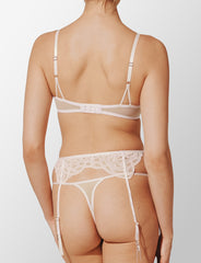 Sea Salt Rose Lace Thong & Garter Set - Thirdlove for sale