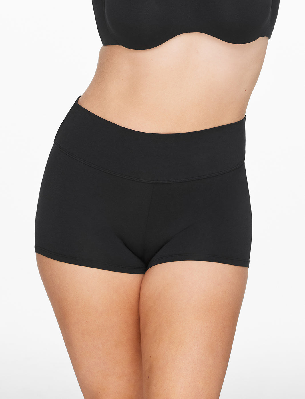 Black Organic Cloud Cotton High Waist Short - Thirdlove US